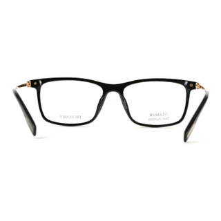 TRUSSARDI 杜鲁萨迪 男款黑色镜框金色镜腿板材全框光学眼镜架眼镜框 VTR285F 700Y 56MM