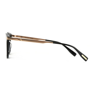 TRUSSARDI 杜鲁萨迪 中性款黑色镜框金色镜腿板材全框光学眼镜架眼镜框 VTR281F 0700 50MM