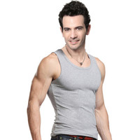 Nan ji ren 南极人 背心男士精梳棉弹力紧身工字式运动打底汗衫 NSJA0660 麻灰1件 XL (灰色、XL、针织)