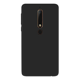 KOLA 诺基亚6二代手机壳（2018全新款）诺基亚6保护套 微砂硅胶防摔软壳保护套 黑色