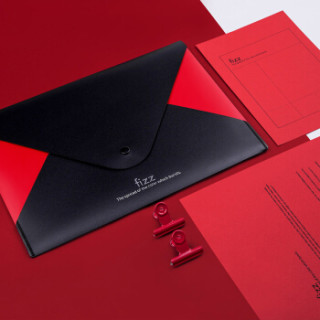 飞兹(fizz)加厚按扣文件袋/彩色资料袋档案袋/办公用品 红色fz103003