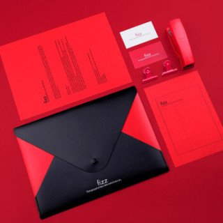 飞兹(fizz)加厚按扣文件袋/彩色资料袋档案袋/办公用品 红色fz103003