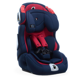 舒适美儿童安全座椅 汽车宝宝isofix接口9月-12岁 萨塔恩 红蓝