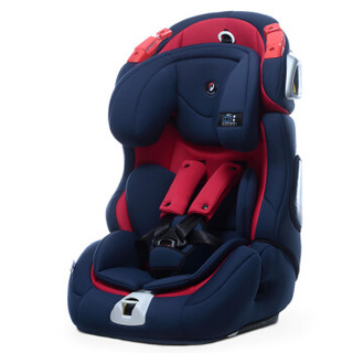 舒适美儿童安全座椅 汽车宝宝isofix接口9月-12岁 萨塔恩 红蓝