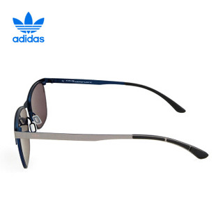 阿迪达斯 adidas 三叶草 男女款金属架太阳镜 复古时尚墨镜 AOM001眼镜 075-022 枪蓝色镜架灰色镜面