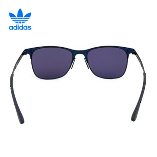 阿迪达斯 adidas 三叶草 男女款金属架太阳镜 复古时尚墨镜 AOM001眼镜 075-022 枪蓝色镜架灰色镜面