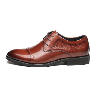 RED DRAGONFLY 红蜻蜓 时尚商务系带男鞋皮鞋 WHA81201/02 棕色 43