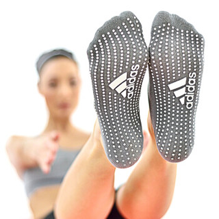 阿迪达斯adidas瑜伽袜 防滑瑜珈袜子透气吸汗运动棉袜女 M/L码