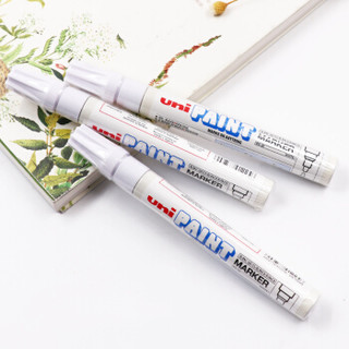 日本三菱（Uni） PX-20 中字油漆笔（白色） 2.2-2.8mm（12支装）（可用于汽车补漆）