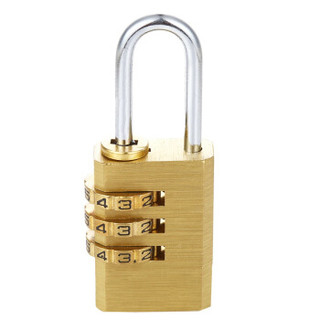 雨花泽（Yuhuaze）黄铜密码锁三位 金属质感箱包锁 防盗锁 土豪金色小号MLJ-7736