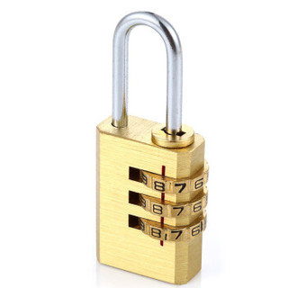 雨花泽（Yuhuaze）黄铜密码锁三位 金属质感箱包锁 防盗锁 土豪金色小号MLJ-7736