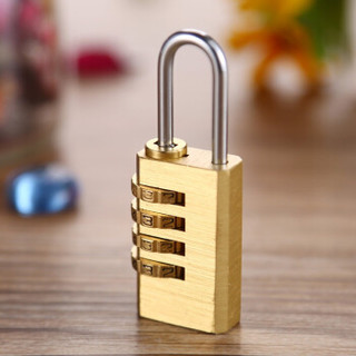 雨花泽（Yuhuaze）黄铜密码锁四位 金属质感箱包锁 防盗锁 土豪金色中号MLJ-7735