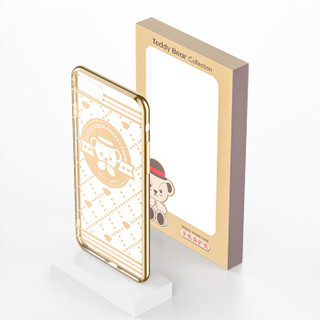 泰迪珍藏 苹果8/7Plus手机壳 iPhone8/7 Plus卡通保护套 电镀透明硅胶防摔软壳 泰迪棒球手