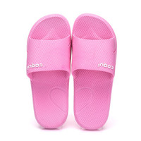 COQUi 酷趣 情侣家居5浴室居家简约休闲拖鞋软底防滑洗澡凉拖鞋女款 粉红 39-40 CQ791
