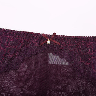 ordifen 欧迪芬 女士内裤 性感蕾丝中腰提臀三角裤内裤舒适 XP6206 紫色 M