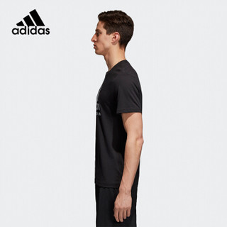 adidas 阿迪达斯 GRAPHIC系列  男款运动服 短袖T恤 羽毛球服  黑色  CV4338  M码