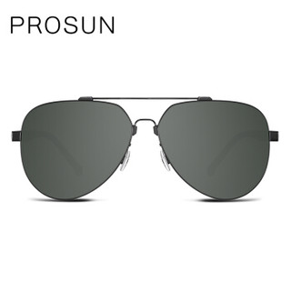 保圣（prosun）太阳镜 中性款时尚偏光蛤蟆高清驾驶镜 PS7010 C60镜框亮浅金/镜片灰绿