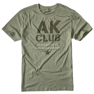 AK男装 （AKSERIES）圆领男士短袖T恤1600031 浅军绿 L