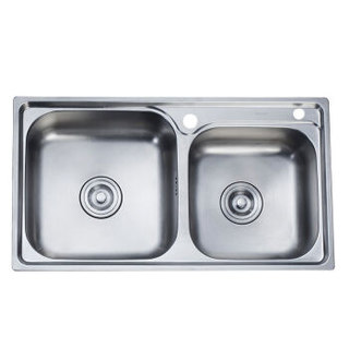 卡贝（Cobbe）水槽双槽洗菜盆304不锈钢加厚厨房洗菜池洗碗槽淘菜盆水池套装