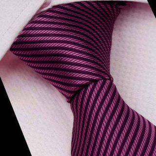 GLO-STORY 领带男 商务正装领带结婚新郎领带礼盒装MSL814052 紫红细斜纹
