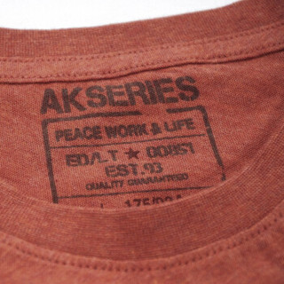 AK男装 （AKSERIES）圆领男士短袖T恤1600031 水洗红 M