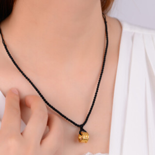 老庙黄金硬足金999吊坠/串珠闪砂love路路通021126660510000 约1.