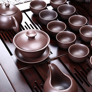 博为 茶具套装 陶瓷功夫茶具整套实木茶盘全自动快速炉 圣龙西施配檀木祥云
