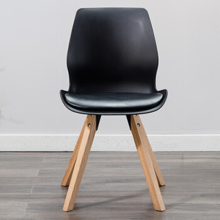 伯力斯 椅子 北欧简约实木餐椅 客餐厅咖啡厅休闲椅伊姆斯椅MD-0186-1黑色