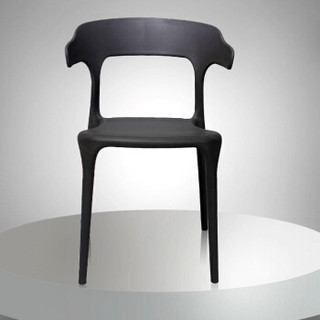 华恺之星 休闲椅凳子 家用餐椅时尚塑料椅子 靠背椅HK906黑
