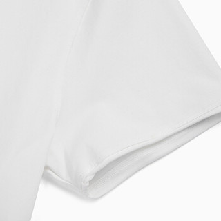 INTERIGHT 棉氨圆领 修身个性卷边 短袖T恤 白色 XXL码