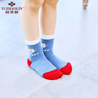 俞兆林 YUZHAOLIN 儿童袜子 男女童精梳棉袜宝宝五双装中筒短袜 动物园款（男） M码4-6岁（14-16cm）