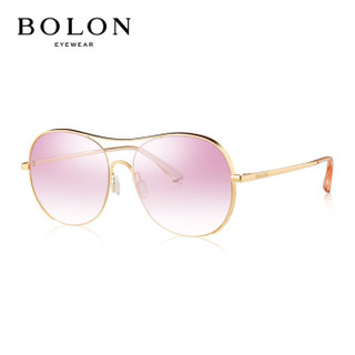 暴龙BOLON太阳镜女款经典时尚眼镜飞行员框墨镜BL7020B62