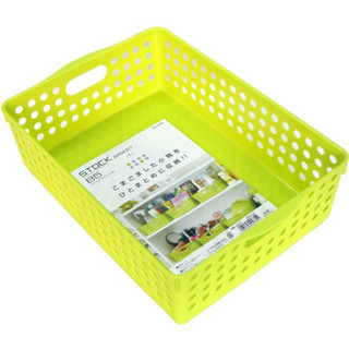 INOMATA stock Basket系列进口厨房零食塑料收纳篮卫浴桌面整理筐收纳筐 B5规格 绿色4570BU