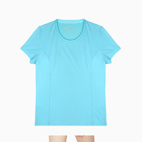 InteRight 夏季女士健身 训练运动短袖T恤 水绿色 M