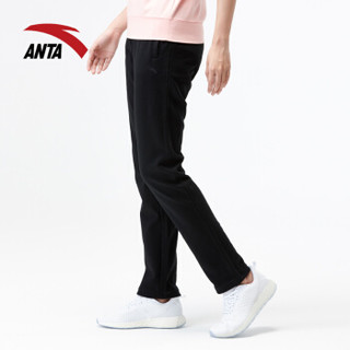 ANTA 安踏 女子时尚针织运动长裤 收脚修身运动裤 96737759  基础黑 XS(女155)