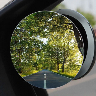 ESCASE 汽车小圆镜后视镜倒车辅助镜360度可旋转去盲点广角高清无边框镜(2只装)ES-BGA-01 汽车用品