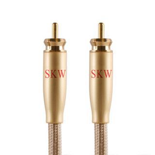 SKW 发烧级 单晶铜 RCA莲花头公对公音频信号线 75欧同轴音频线 SPDIF电视功放低音炮线 SK1601-5米
