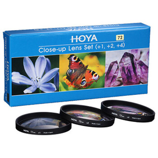 保谷（HOYA）滤镜 72mm （+1 +2 +4 ）近摄镜 套装