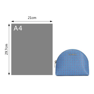 COCCINELLE 可奇奈尔 意大利女士蓝色牛皮十字压纹小巧母子手拿包套装 E5 BV0 25 B0 06 709