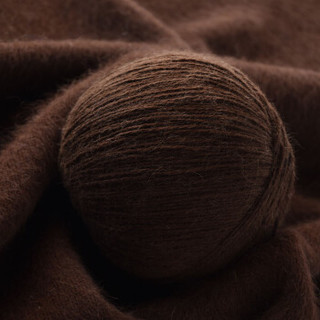 牧心 羊绒线 毛线 16/3中粗线 手编机织均可 婴儿宝宝毛线 围巾线Z03 咖啡色