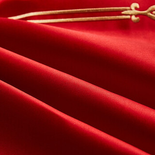 艾维（I-WILL）床品家纺 婚庆四件套大红色结婚绣花刺绣套件加大双人220*240cm