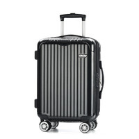 antler 安特丽 时尚行李箱 男女士拉杆箱大容量24英寸旅行箱 万向轮商务出国密码托运PC箱子 A848 黑色