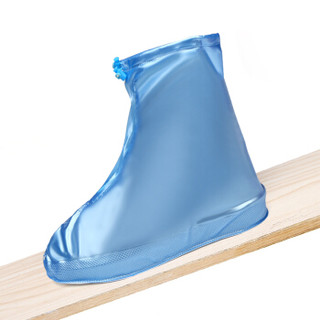 通克 TONGKE 雨鞋套男女成人款雨天防水防滑加厚户外 蓝色透明 L(适合39/40）