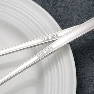 阳光飞歌 304不锈钢勺子 创意餐具韩式简约长柄主餐勺小汤勺甜品勺  5支家庭套装