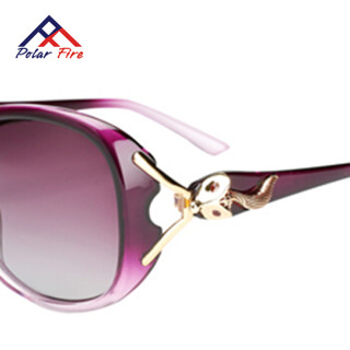 极地火（polarfire）BG204 新款户外遮光镜女款时尚偏光镜太阳镜 紫框紫片 均码