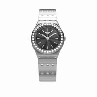 斯沃琪（Swatch）瑞士手表 金属系列低调黝黑 精致石英女表YSS318B