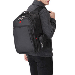 索宝 Soarpop 电脑包 防水防刮商务休闲双肩笔记本背包15.6英寸 商务包双肩背包男  BB4358黑色