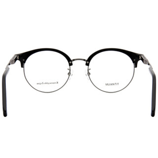 杰尼亚 Zegna 杰尼亚 男款黑枪混合色镜框枪色镜腿光学眼镜框眼镜架 EZ5111D 001 50MM