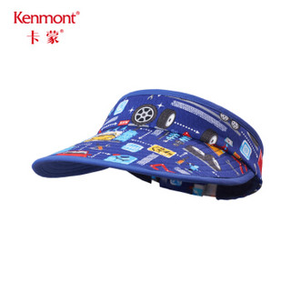 卡蒙（Kenmont）km-4631 3-6岁宝宝卡通遮阳帽户外防紫外线儿童防晒帽春夏折叠空顶帽 墨蓝色 可调节52cm