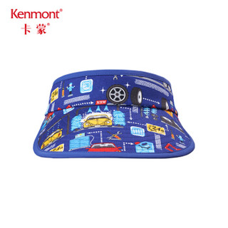 卡蒙（Kenmont）km-4631 3-6岁宝宝卡通遮阳帽户外防紫外线儿童防晒帽春夏折叠空顶帽 墨蓝色 可调节52cm
